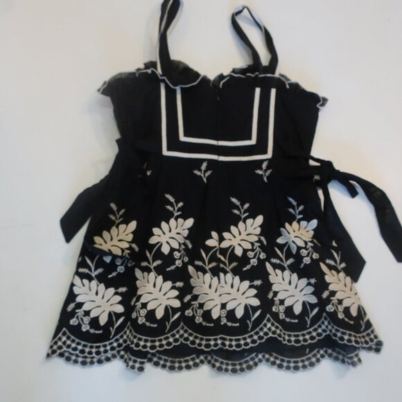 Womens Anna Sui Black, White Top 2 - Picture 5 of 6